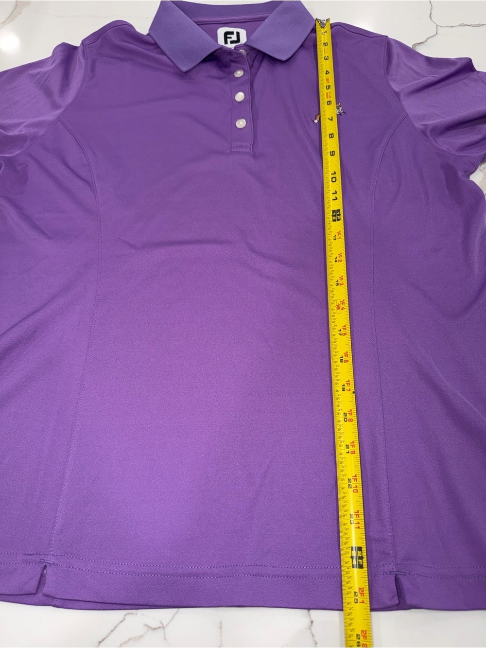 FootJoy FJ Women's Purple Golf Polo Shirt Size Large Fox Coat Logo Short Sleeve - Picture 8 of 9
